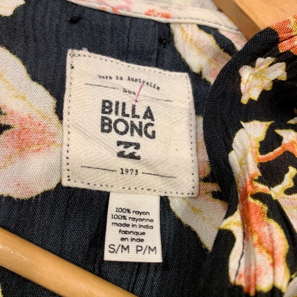 BILLABONG Floral Boho Black and Cream Coverup S/M - Picture 6 of 8